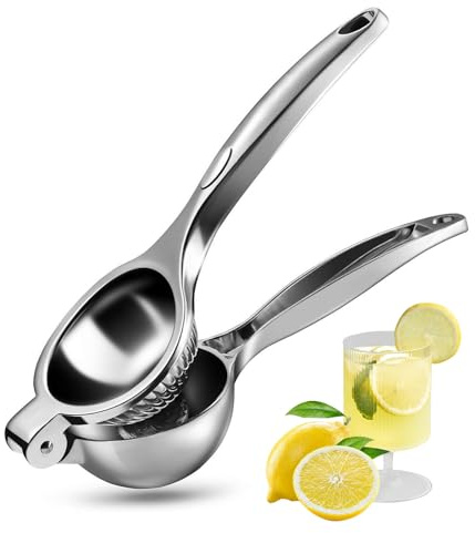 NEXROLA Citronpress, högeffektiv zinklegering, juicepress, manuell (7 cm kaliber), hållbar handpress, lämplig för citron/lime/apelsin, kök, bar, restaurang, citruspress