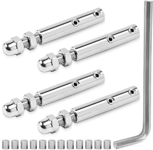 Tenditore Acciaio Inox,Morsetti Cavo Acciaio,4 Pezzi Tenditore Cavo Acciaio per Fissaggio e Tensione di Cavi