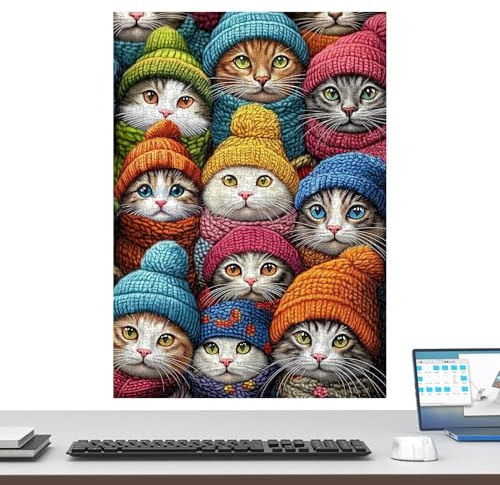 Gioco puzzle con gatto, 1000 pezzi, , con opere d'arte dettagliate, puzzle a tema , gioco cerebrale, attività familiare per donne e uomini, collezionisti, vacanze, compleanni, feste