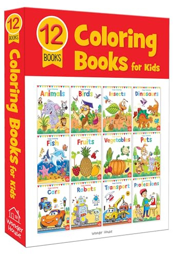 Colouring Books for kids: 12 Books (Creative Crayons)