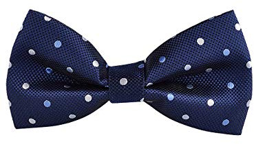 WANYING Hombre Clásico Pajarita Ajustable con Cierre de Gancho ya Anudado Formal Casual 12 * 6 cm - Azul Cielo Cruz Puntos en Azul Oscuro