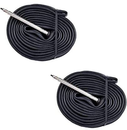 Par de 2 cámaras de Aire 700 x 18/25 C Válvula Presta Francesa de 48 mm para Bicicleta de Carreras de Carretera Fija Bicicleta Rueda Cubierta