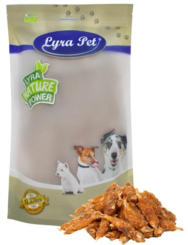 Lyra Pet® 1 kg Wrap mit Hühnerfleisch und Fisch | Geschmackvoller Kausnack | Belohnungs- und Trainingssnack | Proteinreiches Leckerli für alle Hunde | Fettarmes Hundefutter | Wiederverschließbar