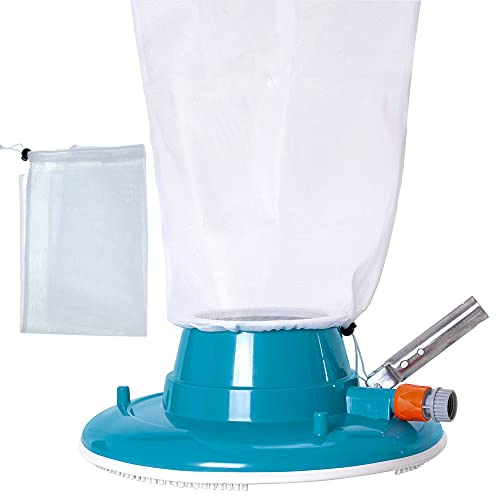 U.S. Pool Supply Professional Swimming Pool Leaf Terminator Vacuum - 15 Pool Cleaner Body, 8 Pressure Jets, 4 Rotating Wheels, 3 Perimeter Brushes, 2 Debris Bags - Below or Above-Ground Sucker Eater