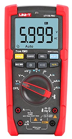 UNI-T UT17B PRO True RMS Digitales Multimeter, 1000 V AC/DC, 10 A, 10 Hz-10 kHz, -55 °C - 500 °C/-6 °F-932°F