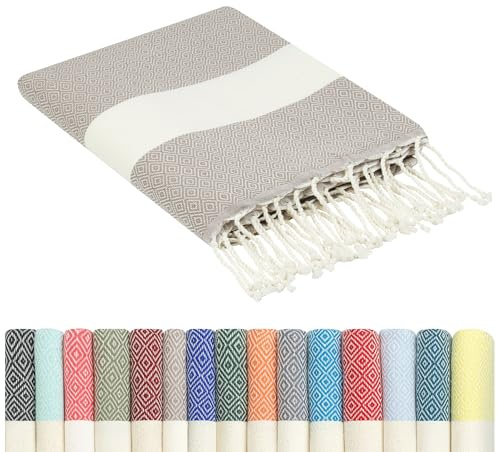 Flora Furora Serviette de Plage XXL 100 x 200 cm - Coton - Fouta Plage | Drap de Plage Grande Taille + Compact | Hammam Sauna, Pique-Nique Tapis de Plage Accessoire, Serviette Plage Femme Homme Ado