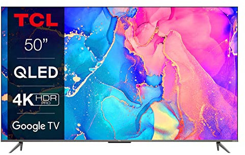 TCL 50C639 TéléviseurQLED 50 Pouces UHD 4K Google TV