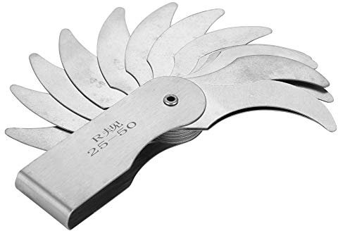 Radiuslehre Edelstahl Radius Kehllehre Außen Innen Konkav Konvex Messwerkzeug Mit Klarer Markierung Rostschutz Präzisions Messgerät(R25-50MM)