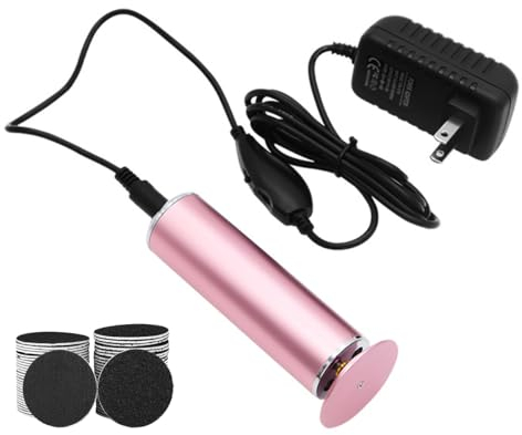 Elektrische Fußfeile, elektrischer Fuß-Hornhautentferner mit 60 austauschbaren Schleifpapierscheiben für abgestorbene, harte, rissige Haut