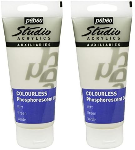 PEBEO Studio Acrylics Phosphorescent Gel, Colorless, 100 ml (Pack of 2)