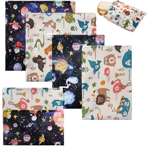 6 Pezzi Sacchetti Riutilizzabili Alimenti 20X22Cm/14X20Cm Sacchetti Per Snack Riutilizzabili Sacchetti Per Panini Sacchetti Per Snack Con Cerniera Riutilizzabili Sacchetti Alimenti Per Biscotti
