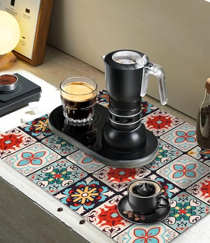 HYSINSE Tappetino per scolapiatti, per macchina da caffè, 40 x 60 cm, alto assorbimento d'acqua e multifunzionale, antiscivolo, ad asciugatura rapida, adatto per lavello e bagno, bar, animali (A)