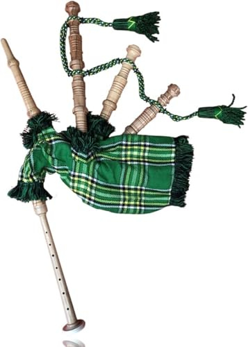 MCWILLIAMS Bagpipe, Mini Miniature Authentic Mini Bagpipe – Learn and Play Scottish Music (IRISH GREEN)