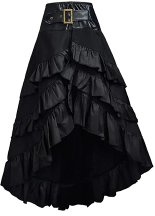 Taiduosheng Dam steampunk party klubbkläder punk gotisk retro svart spetskjol vintage kjol, Svart 2, XL
