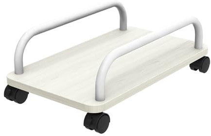 Support de processeur portable mobile pour ordinateur de bureau avec 4 roulettes roulantes, support pour PC de jeu, boîtier de tour intermédiaire (blanc)