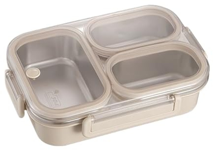 Gihioue Portapranzo Per Bambini,Portamerenda In Acciaio Inossidabile - Borza Pranzo Antigoccia 3 Scomparti Bambini Scuola Asilo Viaggio Auto Lavoro