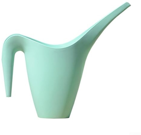 Honseadek Regadera con boquilla larga de plástico de 1 litro, herramienta de riego para plantas de flores, color azul cian, jarra ligera y duradera para uso en exteriores