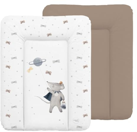 CEBA BABY Cosmic Mouse Matelas à langer, souple, 50 x 70 cm, pour supports solides, basique, certifié Öko-Tex Standard 100