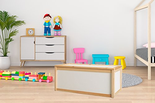 Valdern Bois de hêtre – Banc-Coffre pour Enfants de Jouets – Idéal pour Les boîtes personnalisé pour Jouets