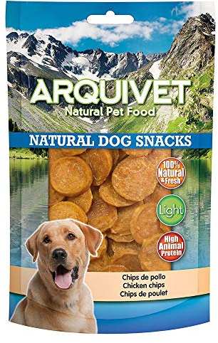 ARQUIVET Chips di pollo - 100 g - Snack 100% naturali per cani - prelibatezze per cani - Prodotto leggero - Molto ricco di sostanze nutritive