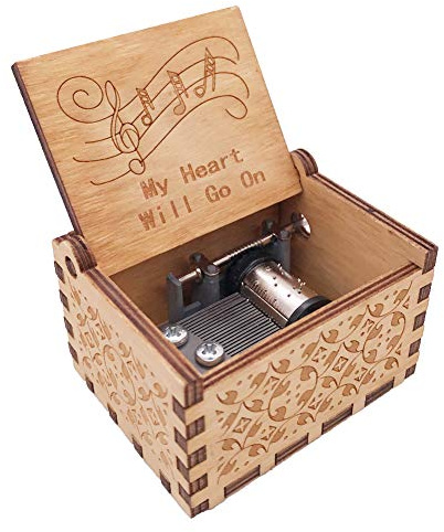 Youtang Gifts for Her Him, My Heart Will Go On Music Box, Engraved Wood Musical Boxes Gifts for Lover on Valentine's Day, Father's Day,Mother's Day,Christmas,New Year(Handcrank)