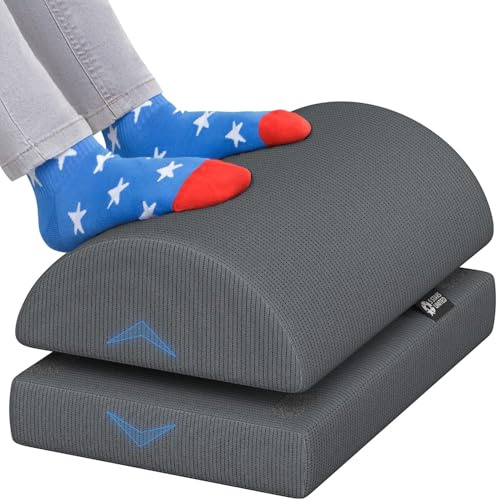 Foot Rest Under Desk Cushion - Adjustable Height 15 cm - Foot Stool - Premium Ergonomic Pad for Extra Leg Support - Breathable Mesh Cover - Non-Slip Bottom - Home Office Accessories