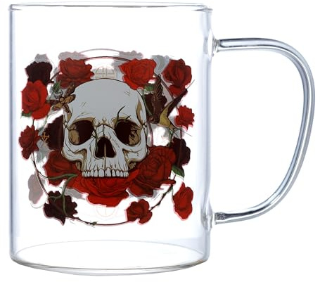 Puckator Skull & Roses Totenkopf Glasbecher
