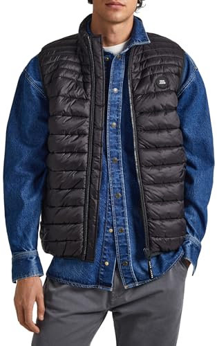 Pepe Jeans Balle Gillet Puffer Gilet, Negro (Black), XS para Hombre