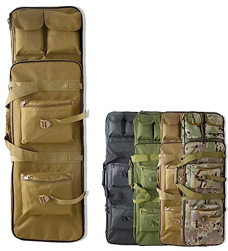 DFANCE Bolsa para Doble Rifle Escopeta Airsoft,Bolsa Táctica Funda para Arma Funda para Transporte de Armas para Rifles Pistolas Municiones,Accesorios para Armas de Fuego,94cm,Khaki