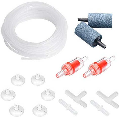 Pawfly Tubo Areatore per Acquario 4m Tubo di Linea d'Aria Standard Pompa d'Aria Accessori Set con Aria Pietra cilindri connettori Ventose e valvole di Controllo per Serbatoio di Pesce