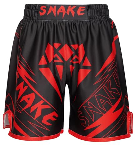 Aislor Muay Thai Shorts per Bambini Pantaloncini Satinati per Thai Boxe MMA Pantaloni da Tuta Unisex Allenamento Fitness Grappling Corsa e Arti Marziali Tipo K 3-4 Anni