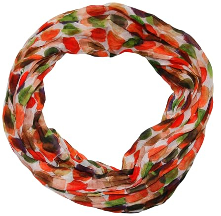 beybey® Damen Seide Loop Schal in herrlichen Farben und ein Batik Punkte Loopschal zum Verlieben Seidenschal (orange)