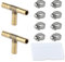 LEONTOOL 2 Pcs 5/16(8mm) Brass Barb Tee Fitting ID Hose Pipe Fitting T-Shaped with 6 Pcs Stainless Steel Pipe Clamps, Brass Hose Barb Fittings 3 Ways Hose Barb Reducer for Water Fuel Gas Air Oil