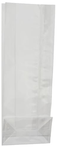 PuntoCasaStore 50 PZ Buste Trasparenti per Alimenti OPP Fondo Quadro Sacchetto con Base (8x5x24 CM)