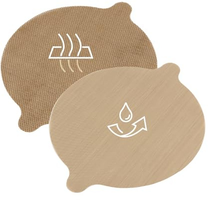 GOURMETmaxx Lámina de horno permanente 2 en 1 para freidoras de aire caliente, se puede utilizar como papel de horneado permanente, alfombrilla para hornear permanente con pestañas, apta para