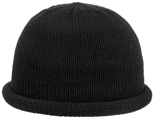 LIERYS Berretto Docker A Maglia Bordo Arrotolato 100% Lana Vergine Made in Germany Unisex Autunno Inverno