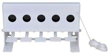 Biathlonziel Schießstand, 5-Loch Biathlon Knockdown-Ziel mit Reset-Schnur, aus Stahl, 26,5 x 13,5 x 16 cm