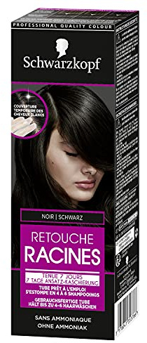 Schwarzkopf - Retouche Racines Tenue 7 Jours - Coloration Temporaire - Couverture des Cheveux Blancs - Tube Prêt à l'Emploi - Sans Ammoniaque - Noir