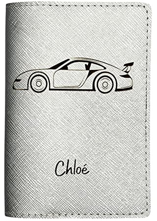 Porte Carte Grise Personnalisé, Pochette Made in France, Étui 100% Personnalisable, Protège Carte Grise Voopies, Protection Carte Grise Cuir. (Argent)