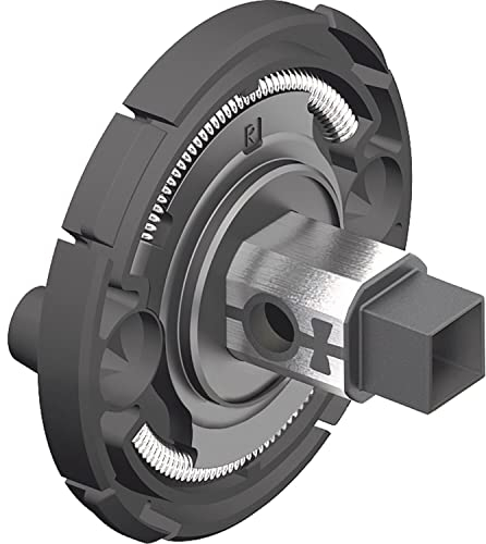 FSB 0 03 0450 09073 6000 Adapter Türdrücker Rosette, Vierkantaufnahme 8 mm AGL Links mit Ausgleichslager schwarz, 03045009073, Silber
