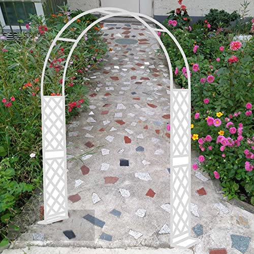 Arco Per Rampicanti Giardino Traliccio De Decorazione Metallico Altezza 230/250cm Giardino Padiglioni Arco Per Rose Nero/bianco-140x230cm 220x250cm(Bianca,200x250cm/79x98in)