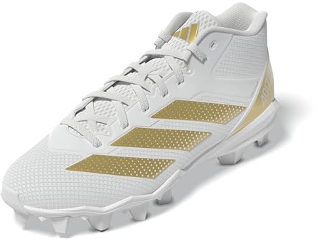 adidas Adizero Impact.2 Molded American Football, Scarpe da Ginnastica Uomo, Bianco Oro Metallizzato Bianco, 44 2/3 EU