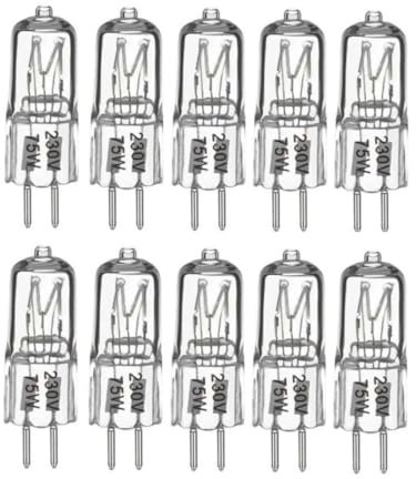 LEDLOCLB Bombilla Halógena G5.3, Accesorio De Repuesto De 220V 75W Para Flash De Estudio, Bombilla Halógena De Bajo Consumo, 5 Piezas,220V-75W,10 Piezas