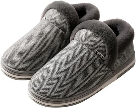 Zapatillas de estar por casa para mujer, cerradas, de felpa, botas de invierno, cálidas, planas, de casa, antideslizantes, de invierno, unisex, para el hogar, de fieltro, tallas 35-40