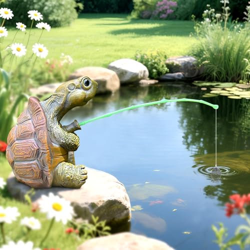 Deko Miniteich Garten Statue, Miniteich Deko, Gartenfiguren FüR DraußEn Wetterfest, Garten Deko DraußEn, Gartendeko SchildkröTe Figuren, Teichdeko Miniteich, FüR Gartenteich, Blumentopf, Zaunhocker