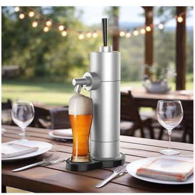 WRJAHCG Dispensador de Cerveza en Lata para casa, máquina de Espuma de Cerveza, para Beber Cerveza de Barril en Bares, hoteles, restaurantes,Plata