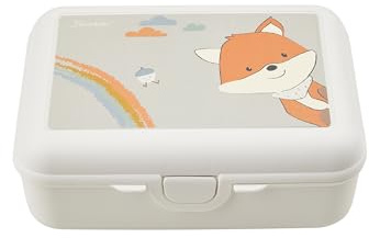 Sterntaler Kinderbrotdose Fuchs Filou - Kindergarten Brotdose mit extra Snackbox - robustes Material - leicht zu reinigen - Lunchbox perfekt für Kindergarten & unterwegs, steingrün