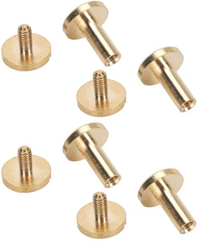 Generic Essenziale per il Fai da te: Set da 50 Viti a Testa Piatta Rotonda con Rivetti in Ottone per Progetti di Decorazione (ottone 2)