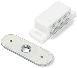 Emuca 1275315 Magnetic catch with metallic counterpart for hinged furniture door,Set of 20 pcs