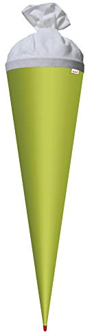 ROTH Bastelschultüte 70cm maigrün grün rund - Schultüte mit Stabiler Rot(h)-Spitze mit Filz-Verschluss
